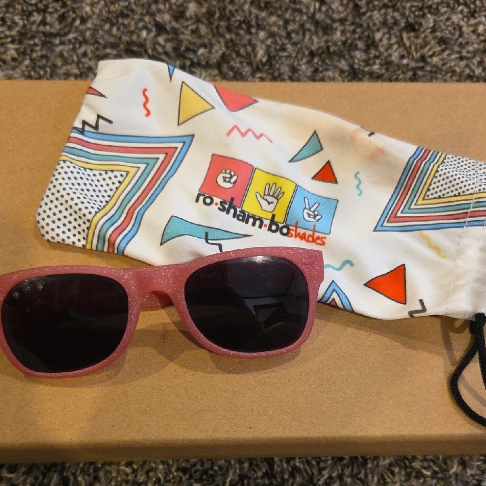Pink glitter Unbreackable baby Sunglasses
